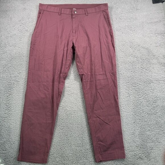 Fabletics Pants Mens 36x29 Pink High Side Chino Classic Fit Stretch Straight - Picture 1 of 10